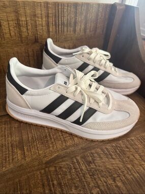 adidas White and Black Retro Runner Sneakers